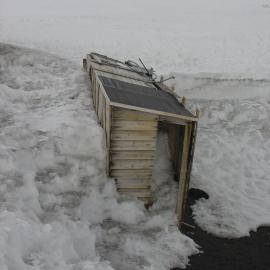Snow build up around Latrine, Scott's 'Terra Nova' Hut