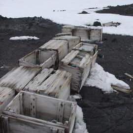 2003-04 Fuel boxes near Scott's <i>Terra Nova</i> hut at Cape Evans