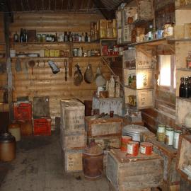 Southeast corner and galley in Shackleton's 'Nimrod' Hut 