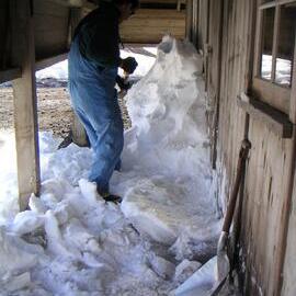 Snow and ice build up, Scott's 'Discovery' Hut