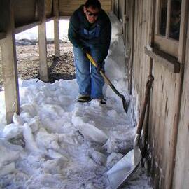 Snow and ice build up, Scott's 'Discovery' Hut