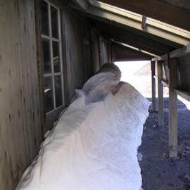 Snow and ice build up, Scott's 'Discovery' Hut