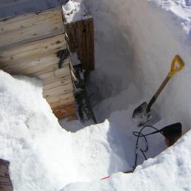 2002-03 Excavating ice, south east corner of Scott's 'Terra Nova' Hut