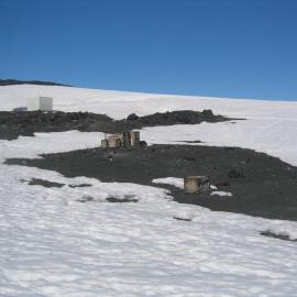 Provision boxes outside Scott's 'Terra Nova' Hut