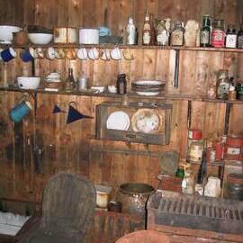 2003-04 Artefacts and supplies in galley, Scott's 'Terra Nova' Hut
