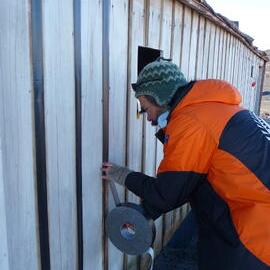 2008-09 'Terra Nova' hut, Gord Macdonald, Western Annexe, cladding (125)