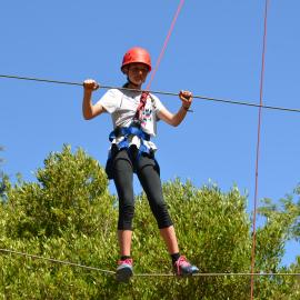Young Inspiring Explorer Elsie on the high ropes (019)