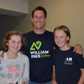 Young Inspiring Explorers Emily and Sasha with Inspiring Explorer alum William Pike