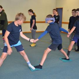 Participating in a group activity (015)