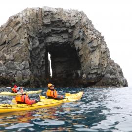 Deputy Principal Shauna Eldridge and Inspiring Explorer Jaylee Savage kayaking 
