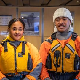Inspiring Explorers Jaylee Savage and A'aifou Kaufusi-Potemani 