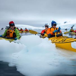 Exploring the brash ice and icebergs