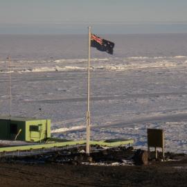 Winter 2009 Scott Base flag pole
