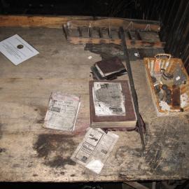 Table in mess deck area, Scott's 'Terra Nova' Hut 