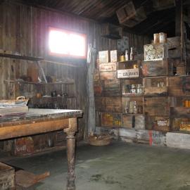 Mess deck and bulkhead shelving, Scott's 'Terra Nova' Hut