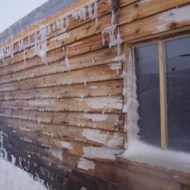 Ice Build-up on cladding of Scott's 'Terra Nova' Hut (002)