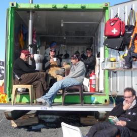 2009-10 Cape Evans field camp - K170 event team hosting BBC crew (005)