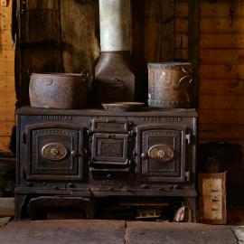 2007 Mrs Sam stove inside Shackleton's 'Nimrod' hut, Cape Royds