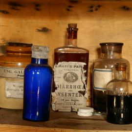 2007 Medicines on shelves inside Shackleton's 'Nimrod' hut
