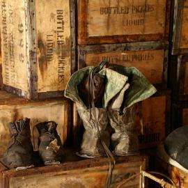 2007 Boots inside Shackleton's 'Nimrod' hut, Cape Royds