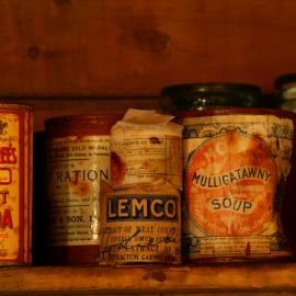 2007 Provisions on shelves inside Shackleton's 'Nimrod' hut