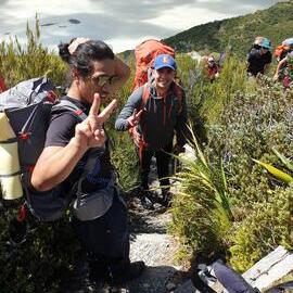 Inspiring Explorers alumni A'aifou Potemani and The Explorers Club presenter Sonny Ngatai