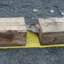 2009-10 Mackinlay's whisky crates excavated from underneath Shackleton's 'Nimrod' hut, Cape Royds