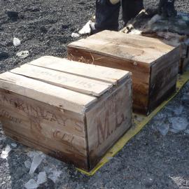 2009-10 Whisky crates excavated from underneath Shackleton's 'Nimrod' hut