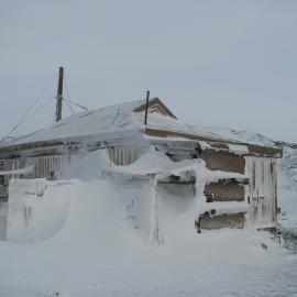 2010-11 Snow build-up around the latrine area of Shackleton's 'Nimrod' hut