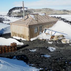 East and north elevations, Shackleton's 'Nimrod' Hut