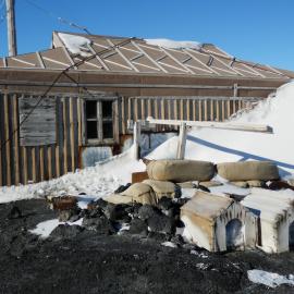 Snow Build-up, North aspect of Shackleton's 'Nimrod' Hut
