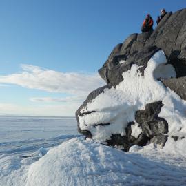 Programme Managers Lizzie Meek and Al Fastier taking in the view