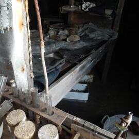 Acetylene lamp attached to Biology bench, after repair