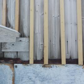 Battens after repair, Shackleton's 'Nimrod Hut' (003)