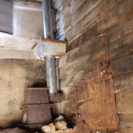 Blubber stove in Stables, Scott's 'Terra Nova' Hut