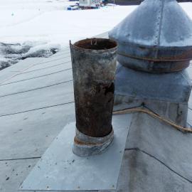 Old flue section, roof of  Scott's 'Terra Nova' Hut 