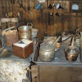 Asbestos removal, stove in Scott's 'Terra Nova' Hut 