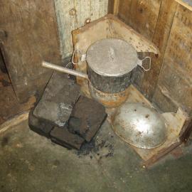 Asbestos removal, stove in Scott's 'Terra Nova' Hut (015)