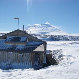 Wind vane in position, Scott's 'Terra Nova' Hut