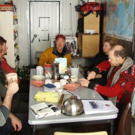 Gathered around mess table