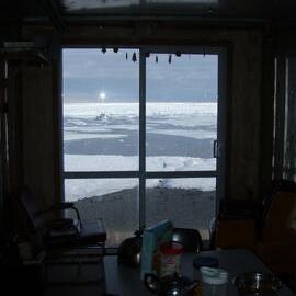 View from inside container camp