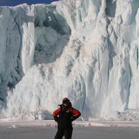 2013-14 Nicola Dunn in front of Barne Glacier