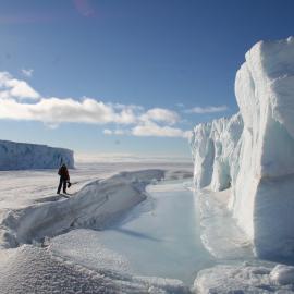 2013-14 Nicola Dunn in front of Barne Glacier