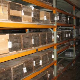 2013-14 Conserved timber boxes in storage, Scott Base (002)