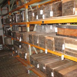 2013-14 Conserved timber boxes in storage, Scott Base (003)