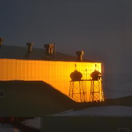 2013-14 Sun lighting buildings at Scott Base