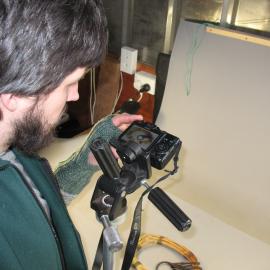 2013-14 Josiah Wagener photographing artefacts (002)
