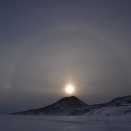 2013-14 Sun halo over Observation Hill