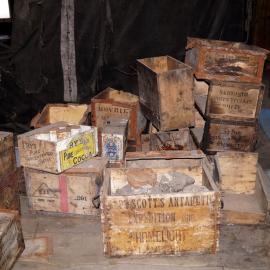 2013-14 Location image, Venesta cases, Scott's 'Discovery' hut, Hut Point (001)