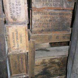 2013-14 Location image, biscuit boxes, Scott's 'Discovery' hut, Hut Point